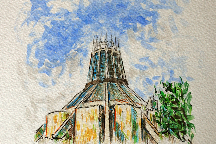 Sketch of Liverpool Metropolitan Cathedral